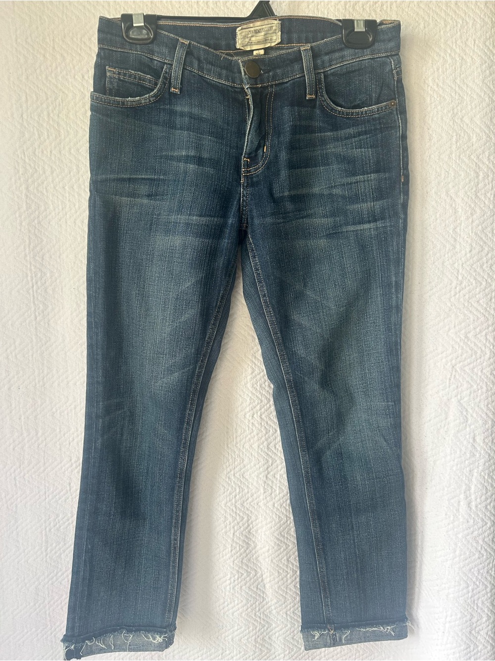 Current/Elliott Slim Straight Jeans in Dark Blue Wash